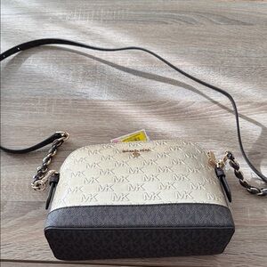 Michael Kors Black and Tan Crossbody Bag